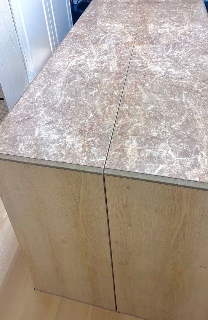 アンティークホワイト チェスト　3段ダブル　６段　木製　ⅱ