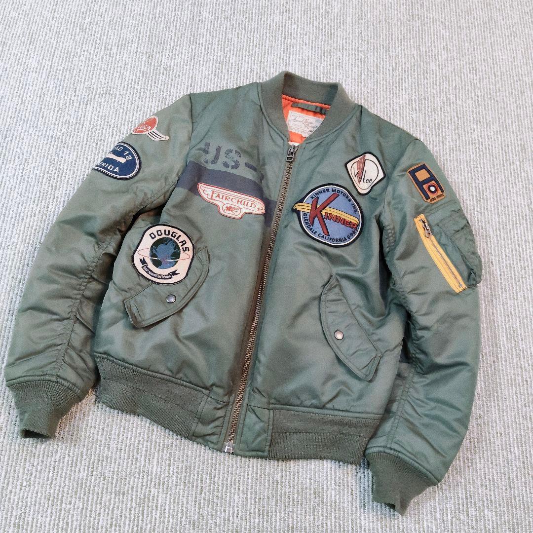美品 avirex MA-1 ワッペン L カーキ フライトジャケット