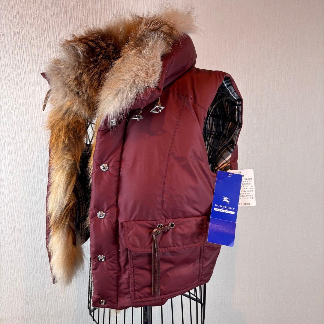 ★BURBERRY BLUＥLABEL★M★ファーダウンベスト★新品43000円