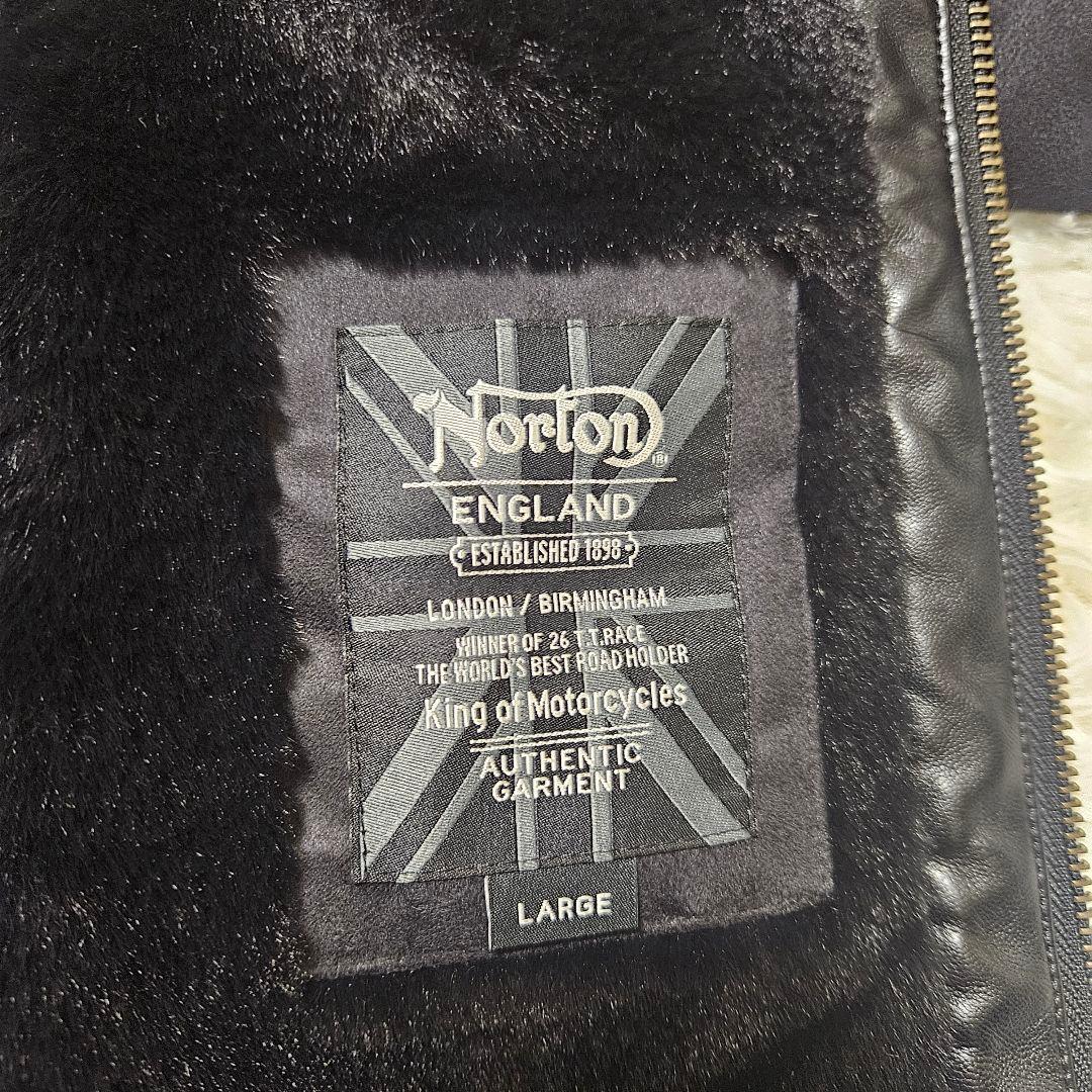 【極美品】Norton　フェイクムートンジャケット　ボア　バイカー　刺繍