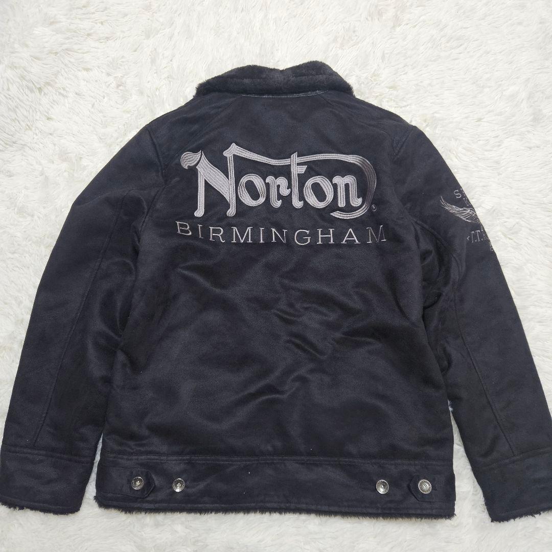 【極美品】Norton　フェイクムートンジャケット　ボア　バイカー　刺繍