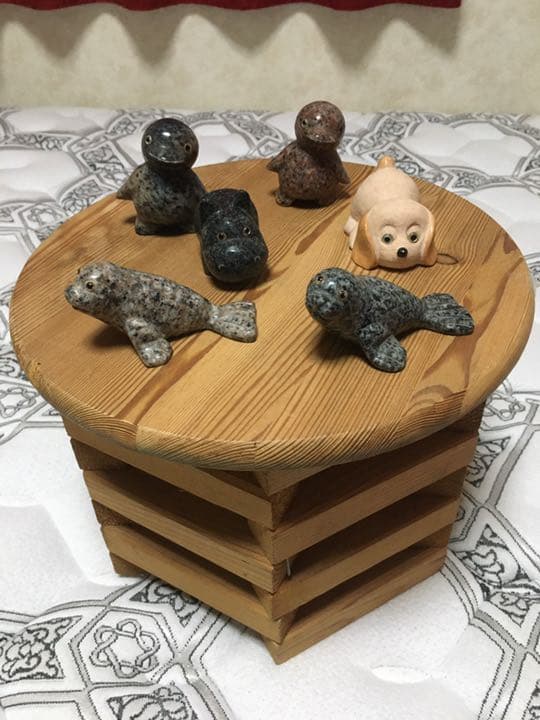 ⭐️天然石⭐️彫刻⭐️ペンギン⭐️カバ⭐️犬⭐️オットセイ⭐️