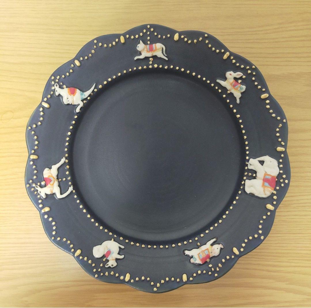 ■新品未使用品■　佐々木忍　メリーゴーランド　プレート　ネイビー