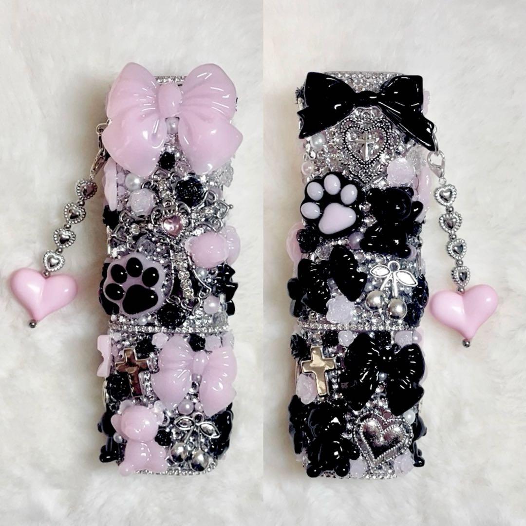 iQOS アイコス イルマワン ケース デコ　ピンク＆ブラック ×2個