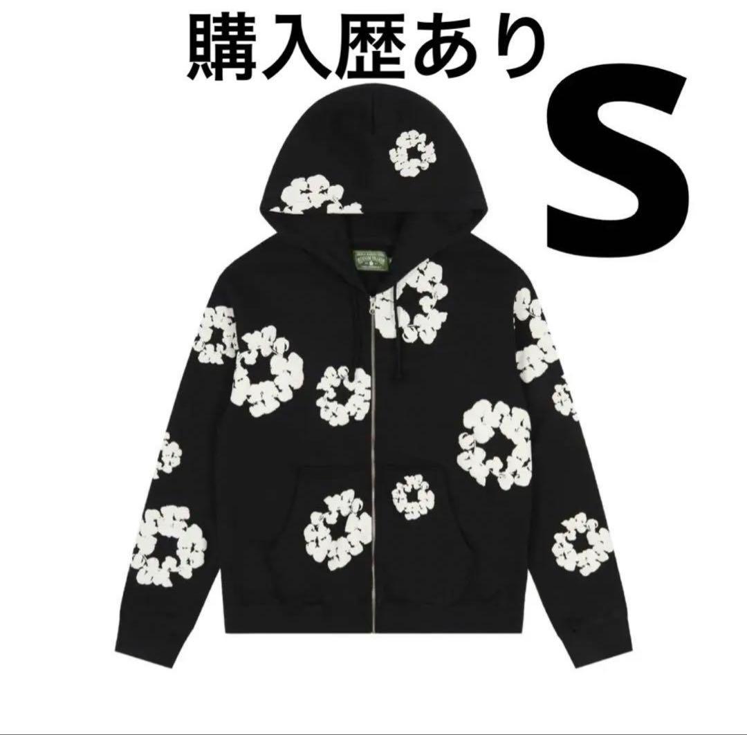 トップス Cotton Wreath Zip Hoodie Black
