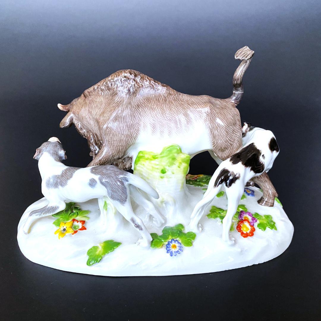 【美品】マイセンフィギュア★バイソン狩り