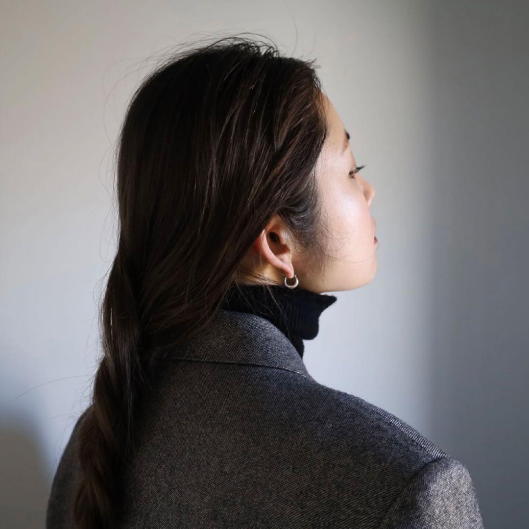 【新品未使用/同時購入¥2,000引】peauフープピアス/ホワイトゴールド