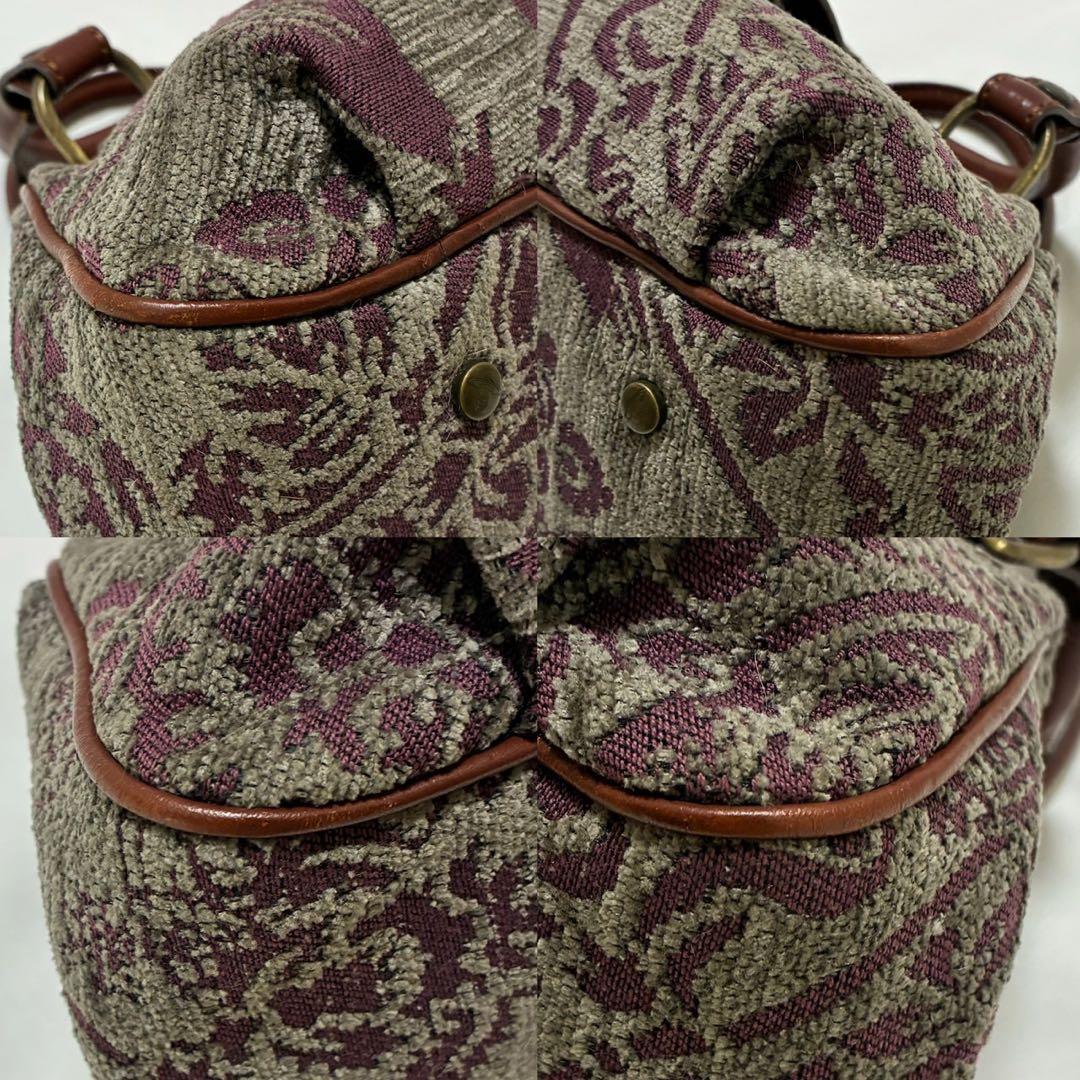 【美品】ヴィヴィアンウエストウッド ハンドバッグ レザー ウール ゴブラン織り