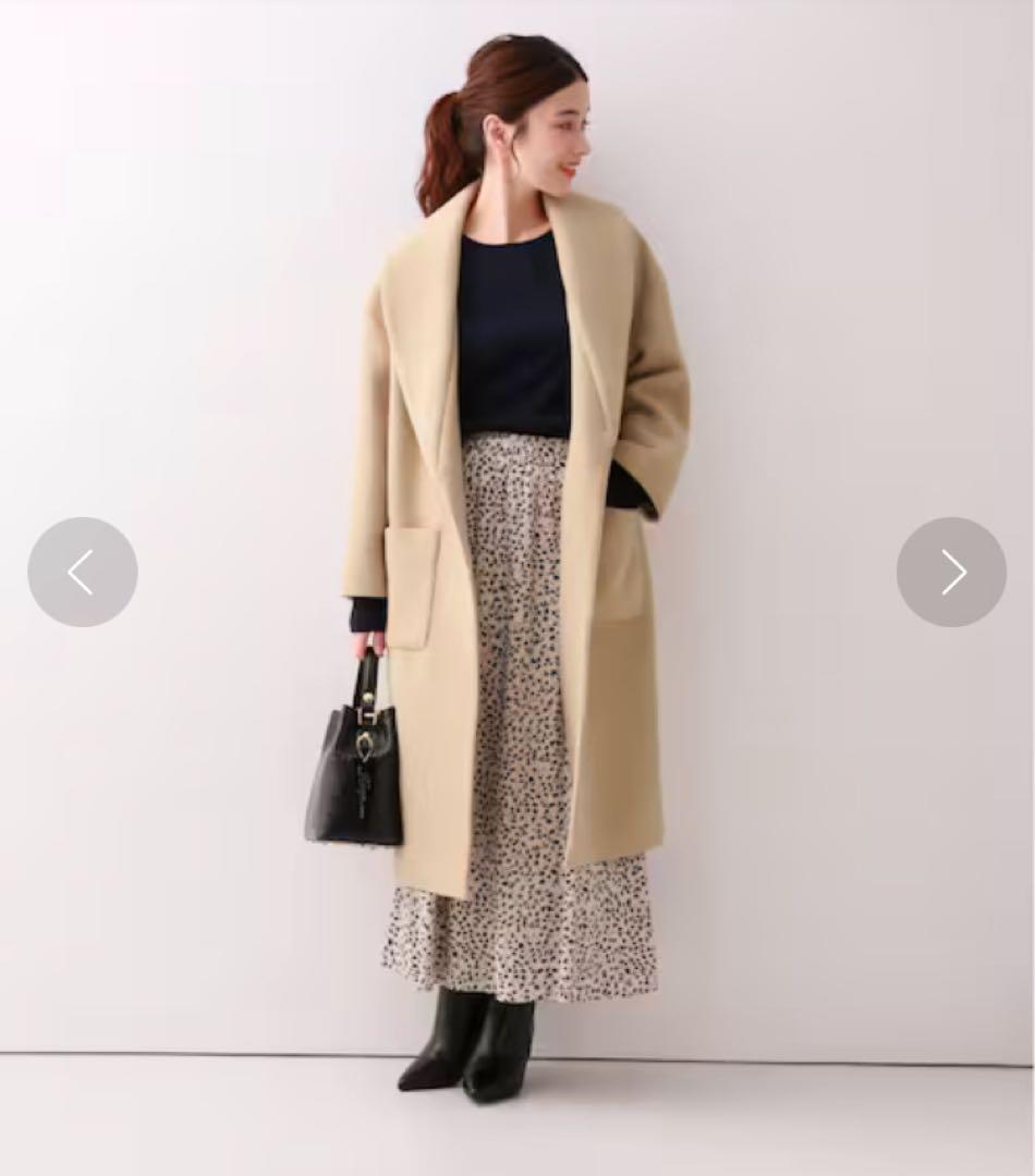 【試着のみ】Spick & Spanエアリーウールビーバー ショールカラーコート