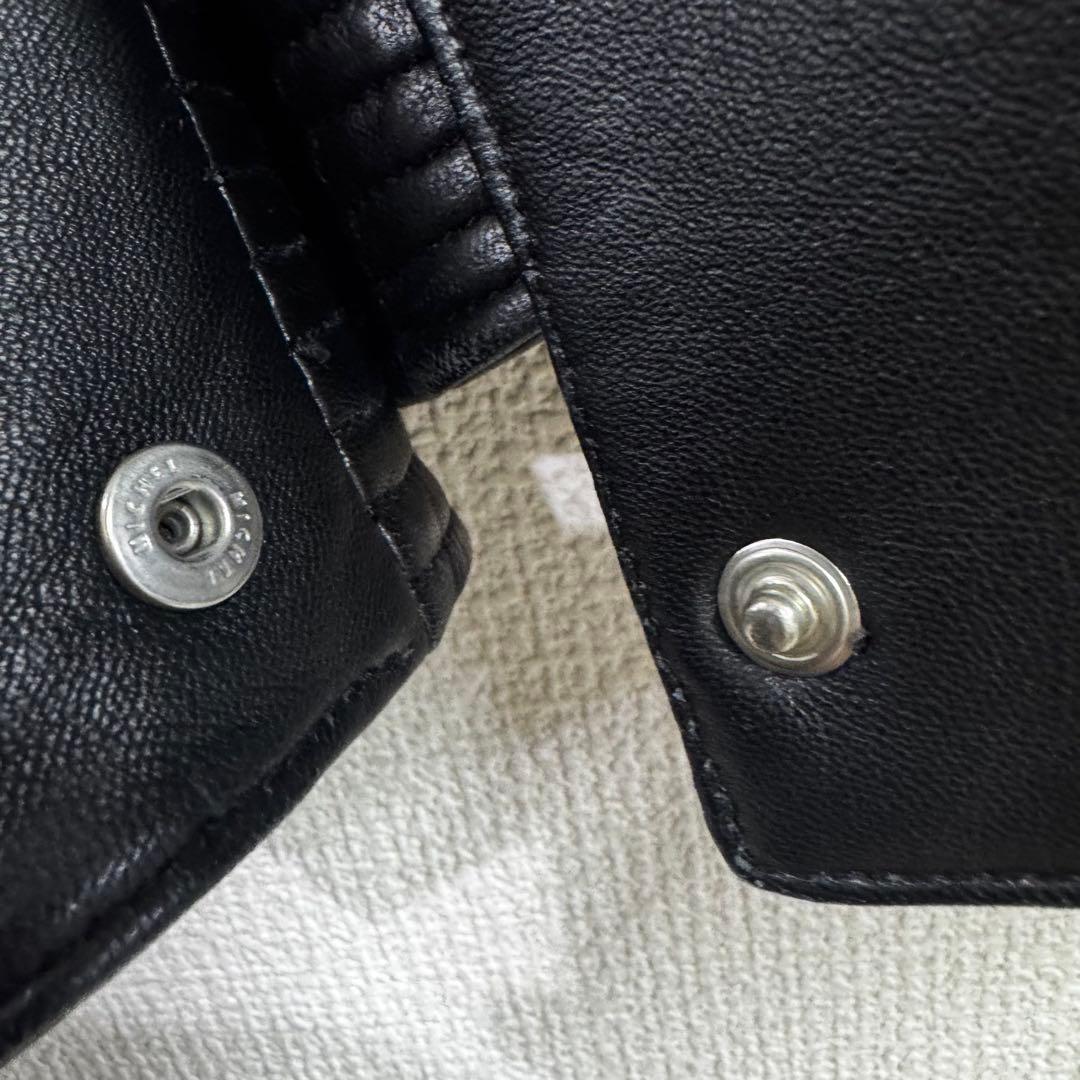 クレージュ レザー ダブルライダース 40サイズ ブランドロゴ付き 羊革