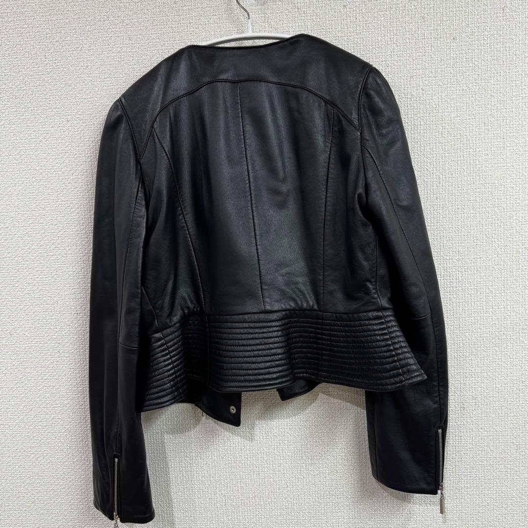 クレージュ レザー ダブルライダース 40サイズ ブランドロゴ付き 羊革