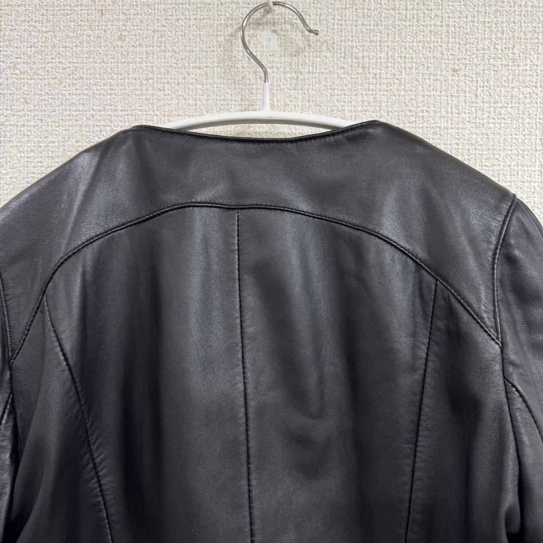 クレージュ レザー ダブルライダース 40サイズ ブランドロゴ付き 羊革