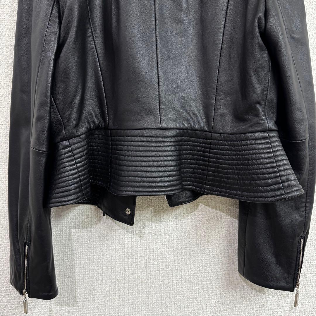 クレージュ レザー ダブルライダース 40サイズ ブランドロゴ付き 羊革