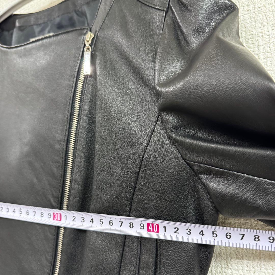 クレージュ レザー ダブルライダース 40サイズ ブランドロゴ付き 羊革