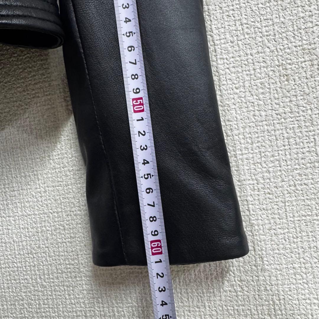 クレージュ レザー ダブルライダース 40サイズ ブランドロゴ付き 羊革