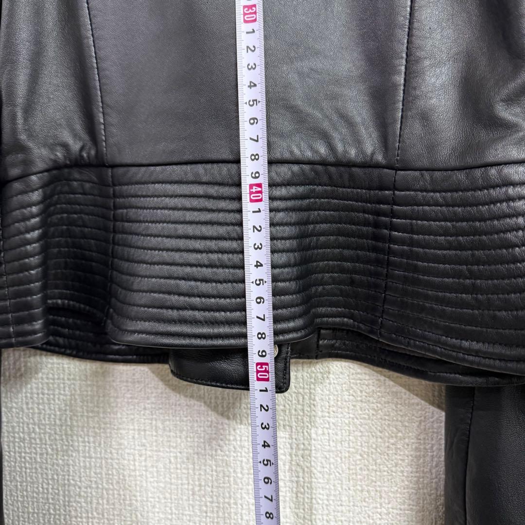 クレージュ レザー ダブルライダース 40サイズ ブランドロゴ付き 羊革