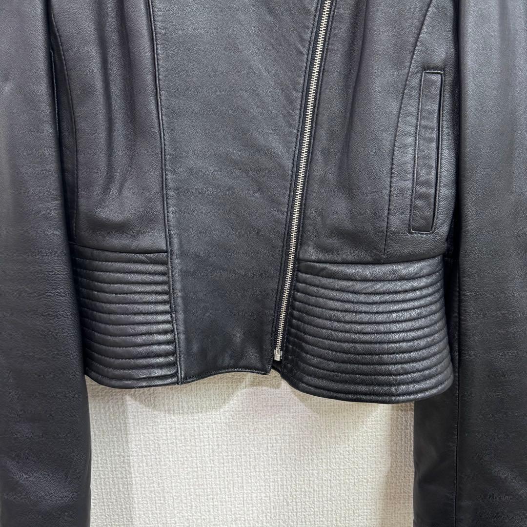 クレージュ レザー ダブルライダース 40サイズ ブランドロゴ付き 羊革