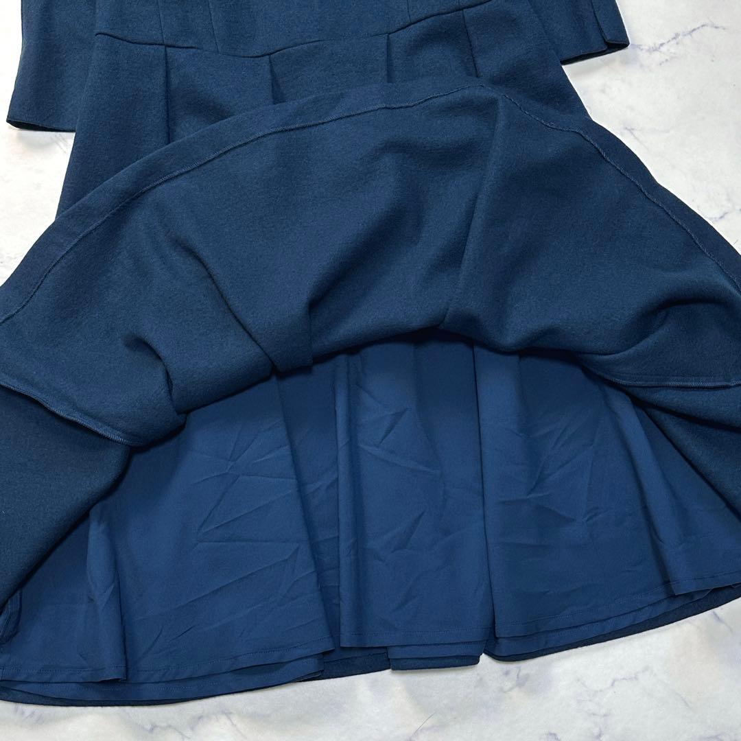 ダーマコレクション 圧縮ウール タックフレア 七分袖ワンピース　13AR