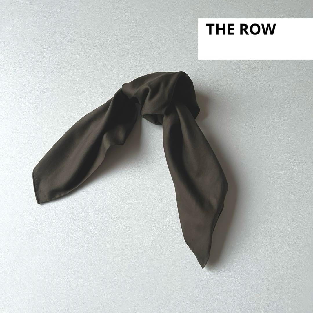 【Sale】 THE ROW Square Scarfコットン オリーブ