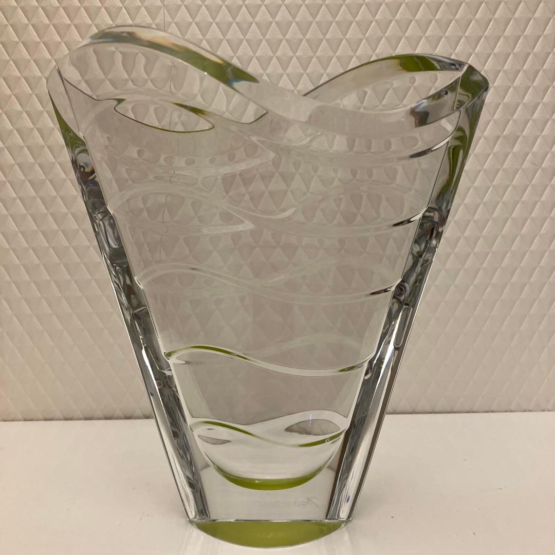 美品★バカラ Baccarat フラワーベース　ウェーブ　クリスタルガラス 花瓶