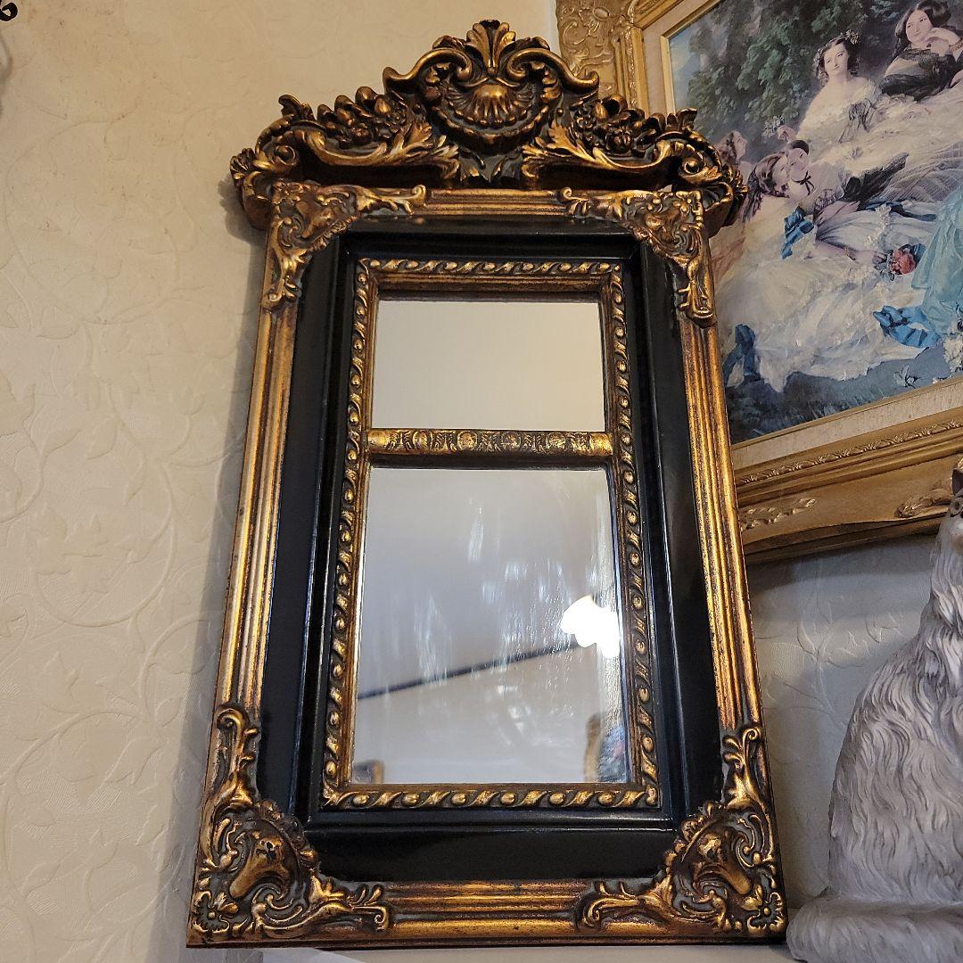 クラシカルな バロック調　 壁掛け鏡 　ウォールミラー　アンティークヴィンテージ