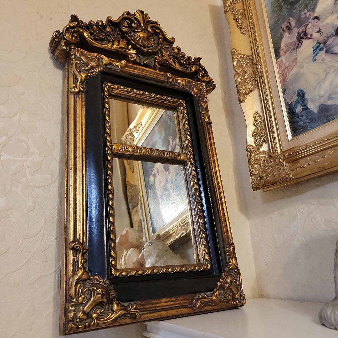 クラシカルな バロック調　 壁掛け鏡 　ウォールミラー　アンティークヴィンテージ