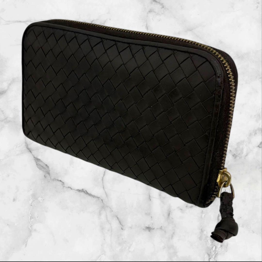 美品✨ ボッテガヴェネタ イントレチャート　長財布 ラウンドファスナー