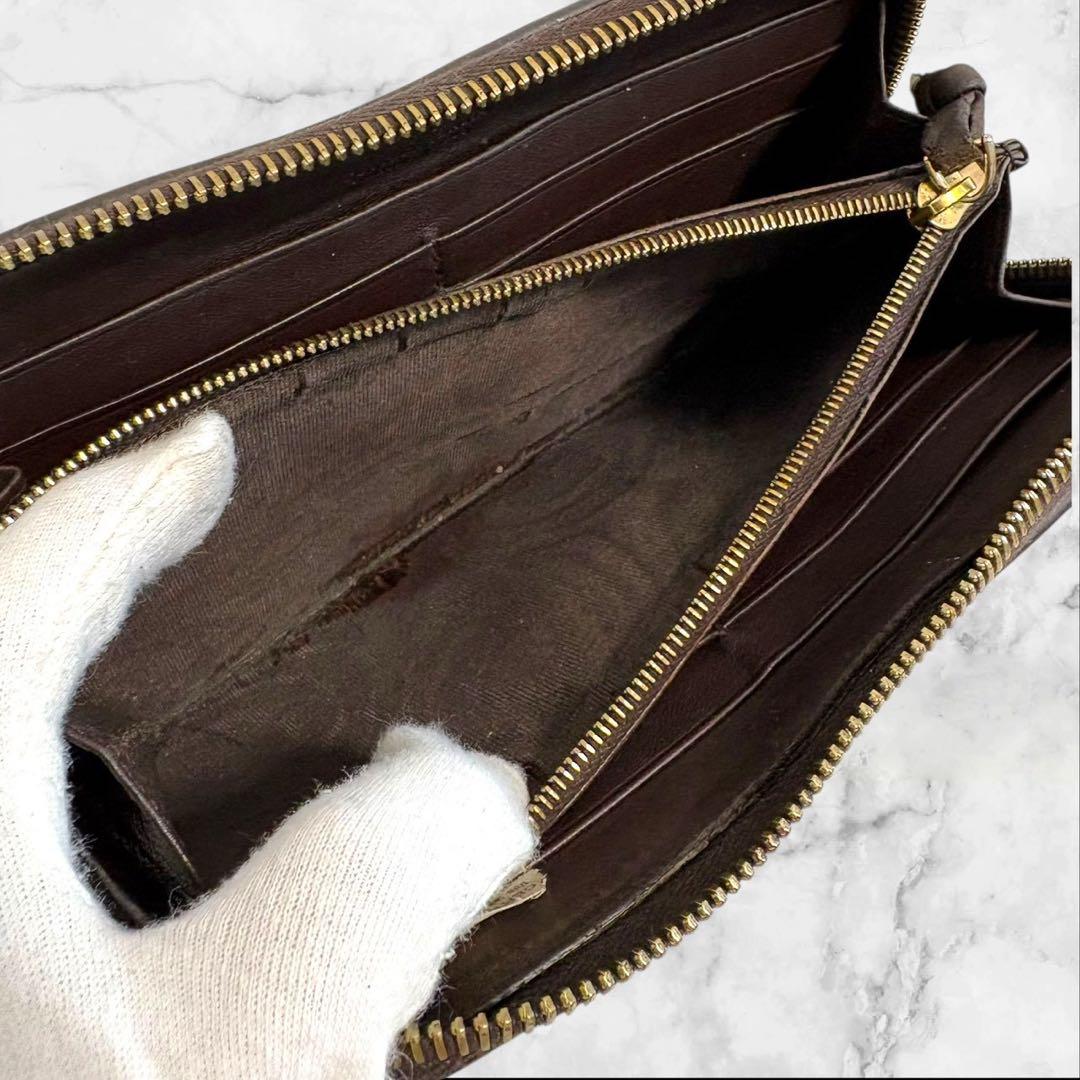 美品✨ ボッテガヴェネタ イントレチャート　長財布 ラウンドファスナー