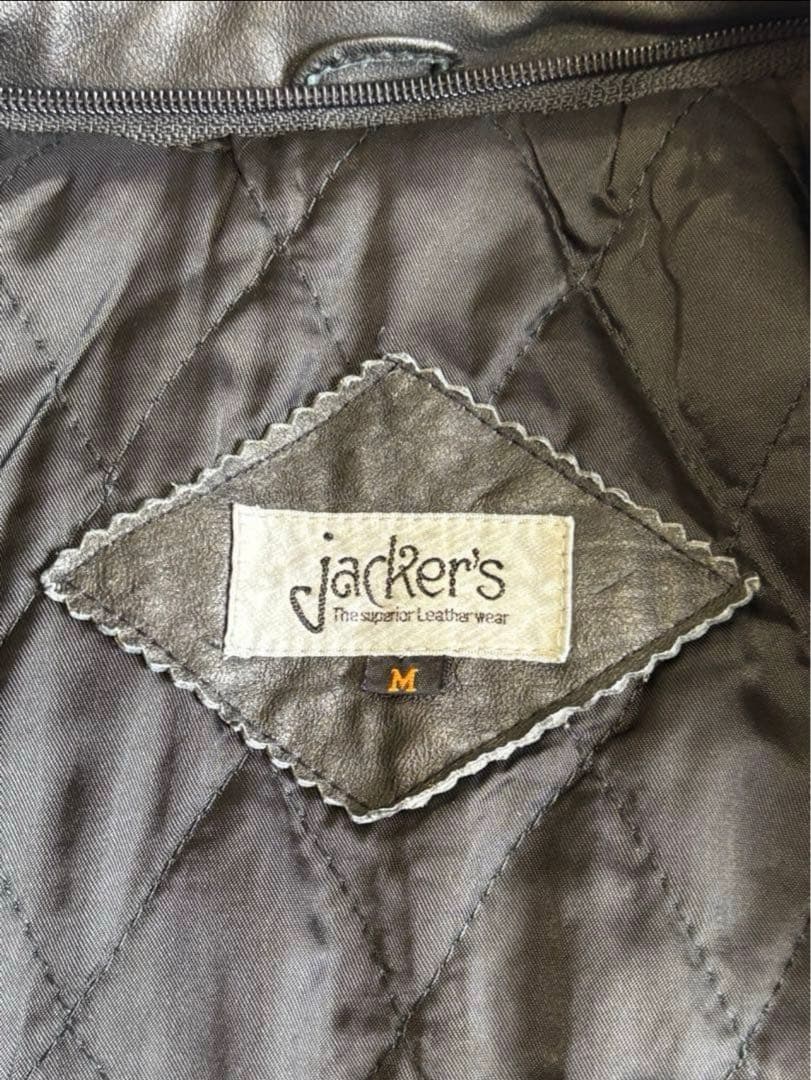 Vintage レザージャケット 　短丈古着 ブラック　M