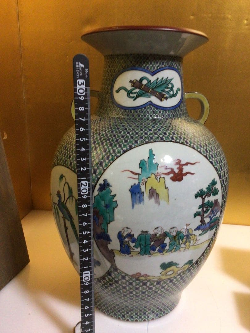 九谷焼 為吉 高さ約36センチ 共箱付き