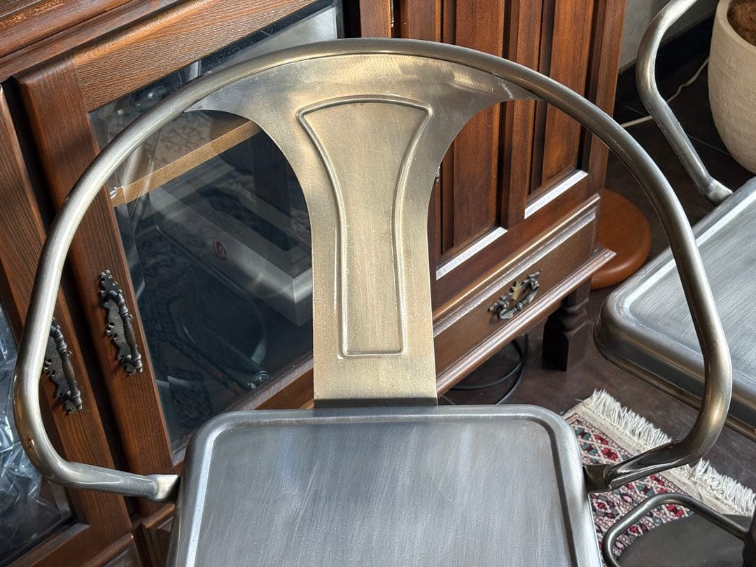 アメリカン　ブリキ調　カウンターチェア　バーカウンター　バーチェア　４脚　nZ