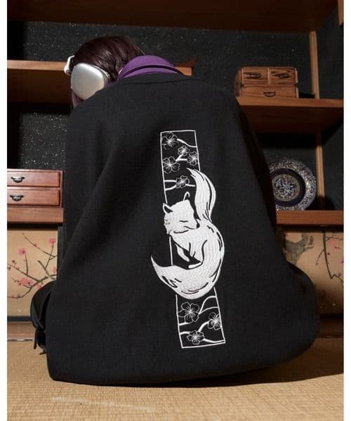 即*ー様 狐刺繍ファイヤーフックカーディガン