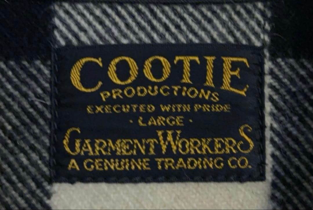 が*パ様 日本製　COOTIE ウールチェックシャツ　 Lサイズ