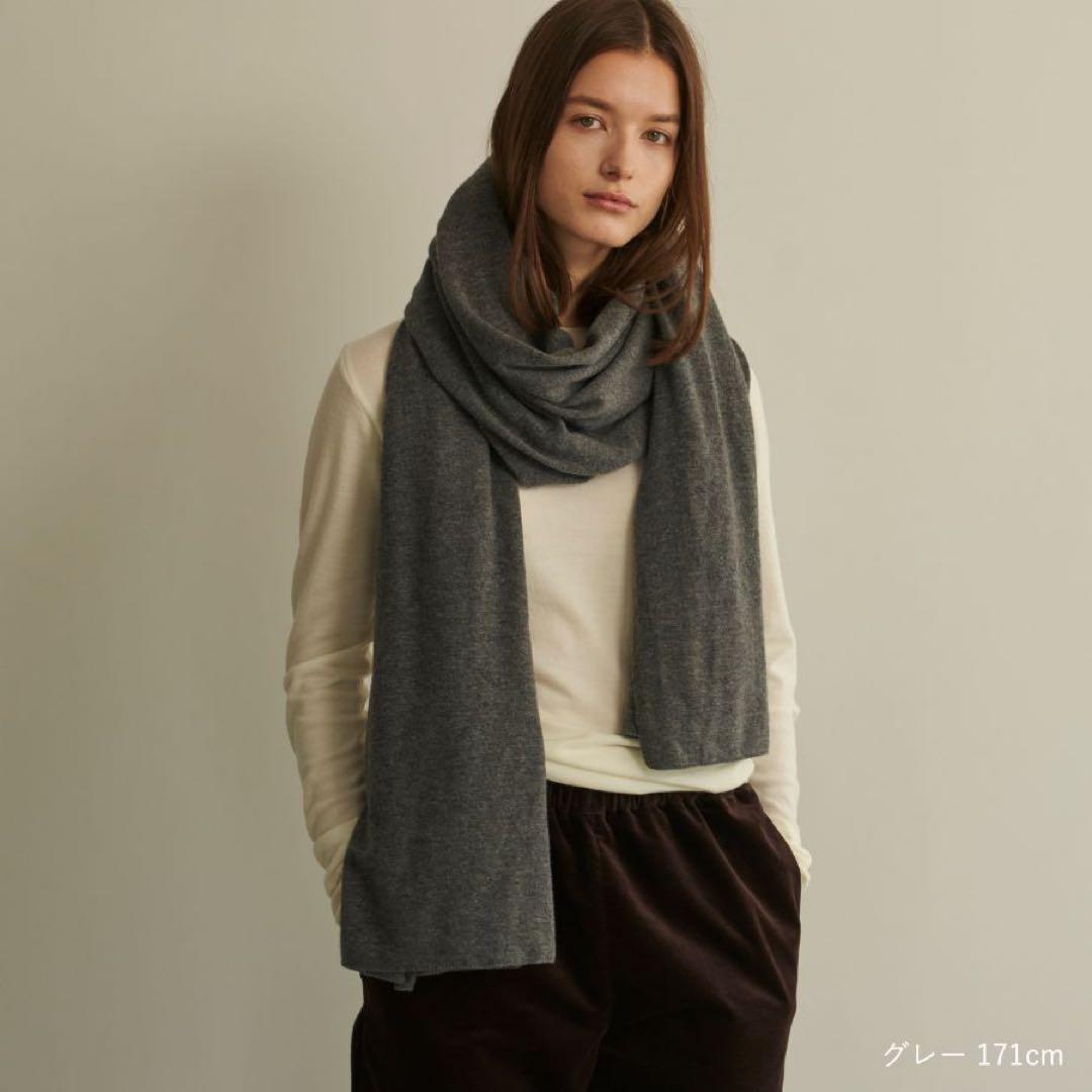 【WRAY レイ】プレミアムウールラップストール　グレー