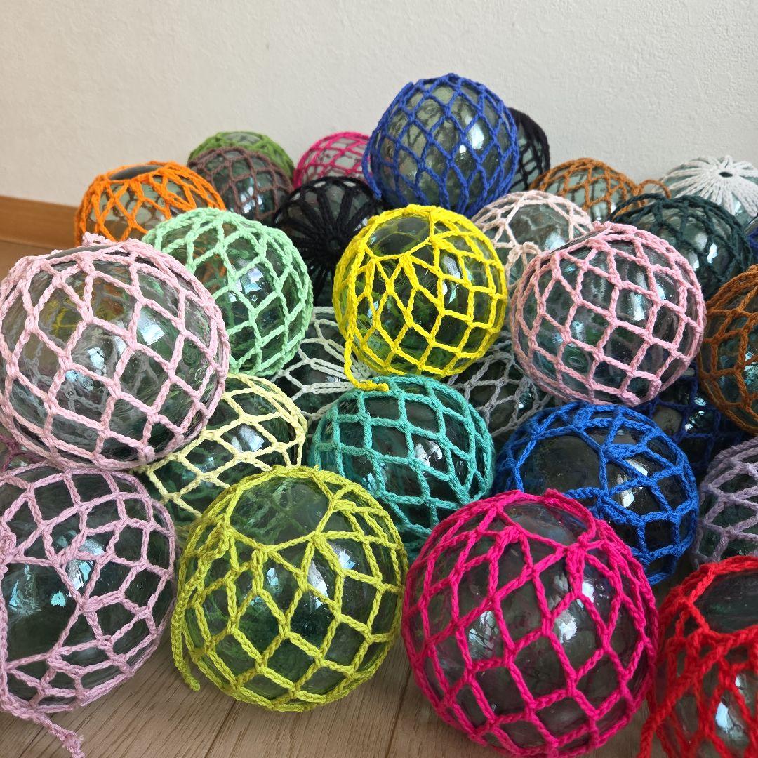 ガラス浮き玉 ガラス玉 １０cm x ５４