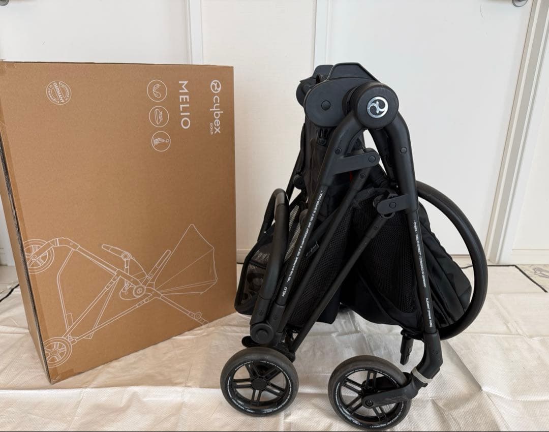 Cybex MELIO ベビーカー ブラック/オレンジ　カーボン