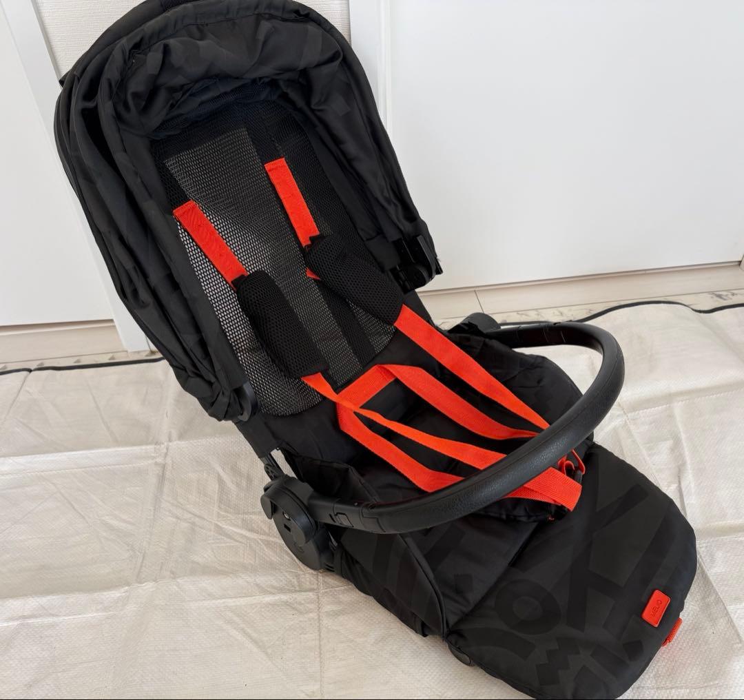 Cybex MELIO ベビーカー ブラック/オレンジ　カーボン