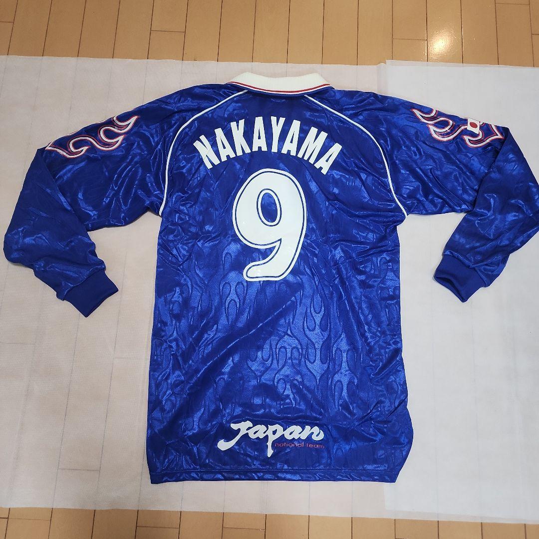 P*y様 98W杯 日本代表 炎 長袖ユニフォーム 中山雅史 ゴン中山 9 新品