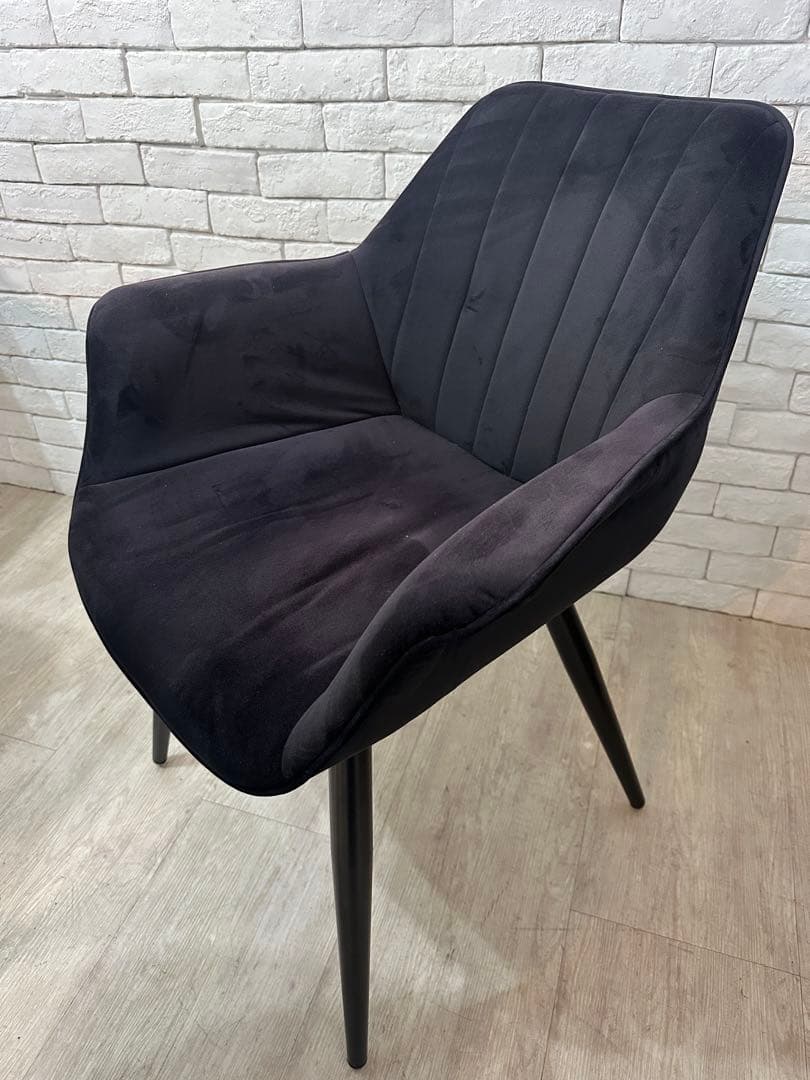 【M】定価7万　4脚セット　ベルベット　チェア　椅子　ダイニング