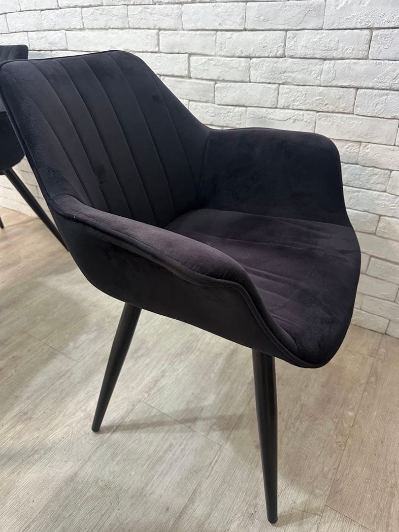 【M】定価7万　4脚セット　ベルベット　チェア　椅子　ダイニング