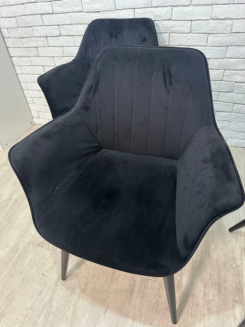 【M】定価7万　4脚セット　ベルベット　チェア　椅子　ダイニング