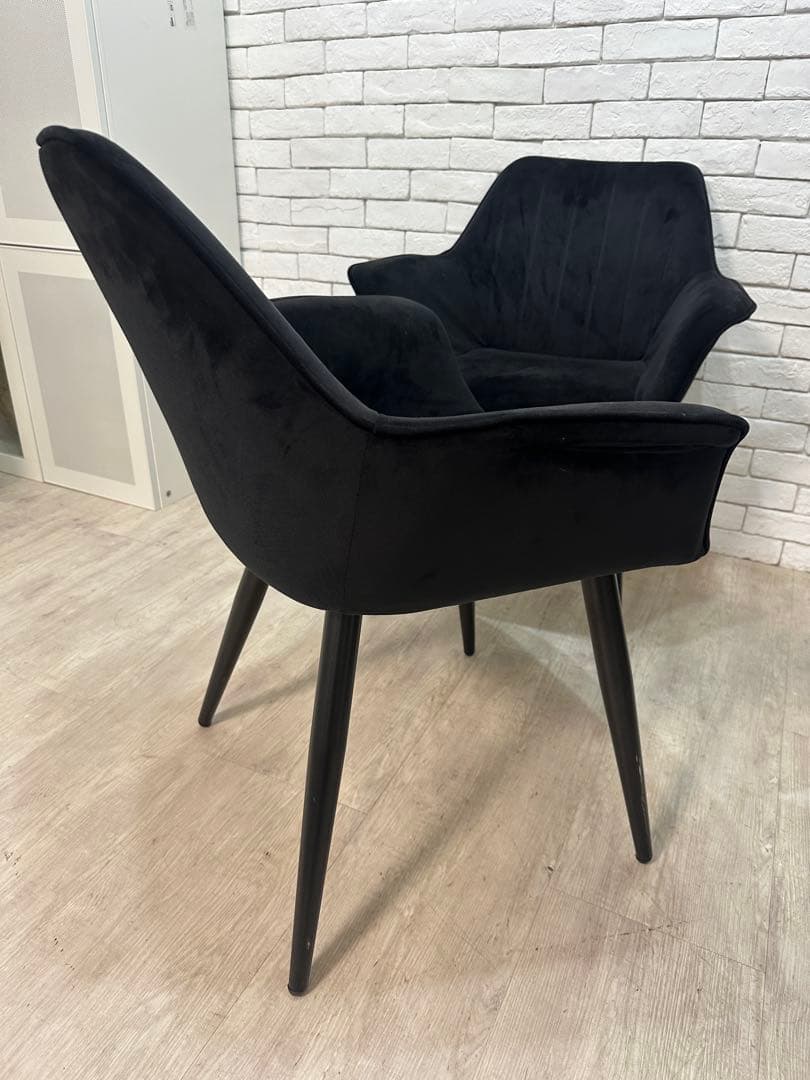 【M】定価7万　4脚セット　ベルベット　チェア　椅子　ダイニング