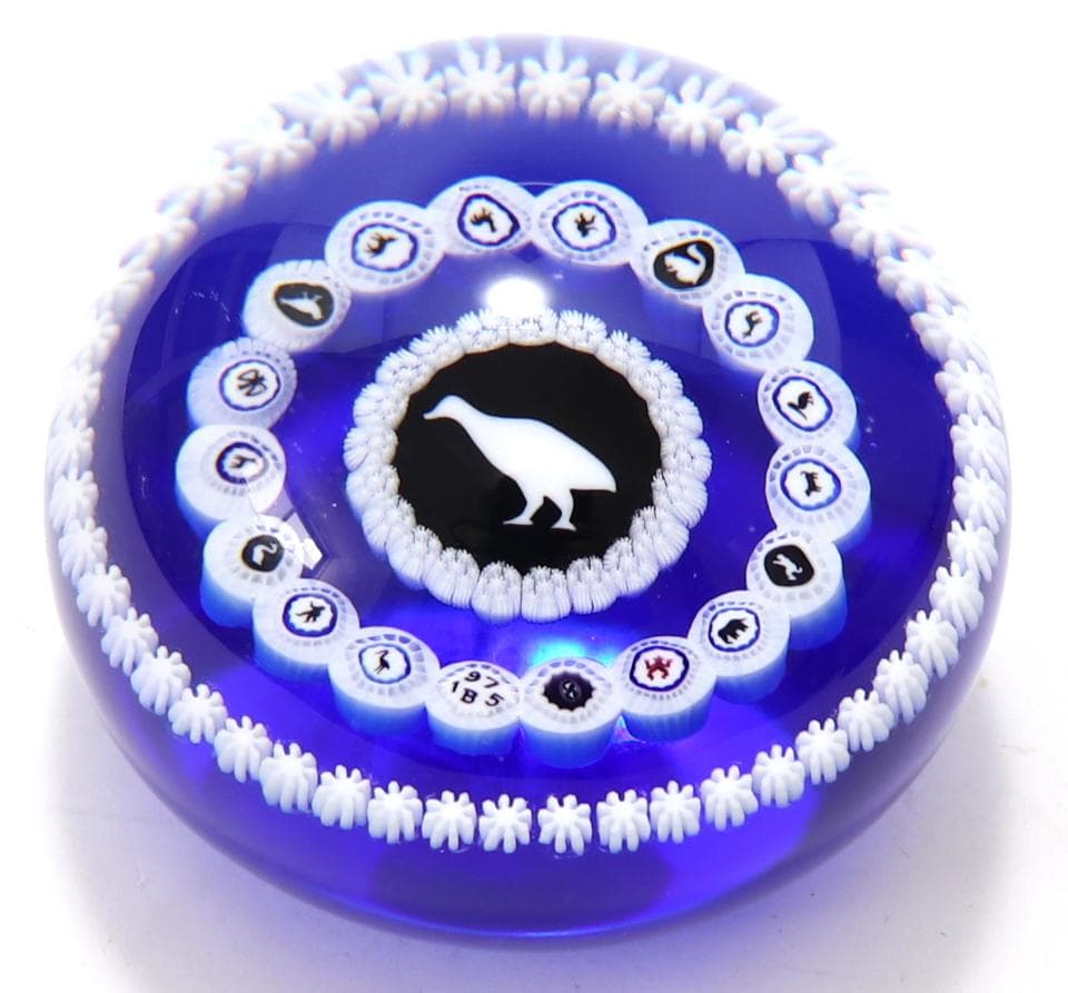 オールドバカラ 激レア 1975年 ペーパーウエイト 特大サイズ ブルー 青