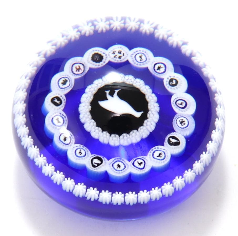 オールドバカラ 激レア 1975年 ペーパーウエイト 特大サイズ ブルー 青