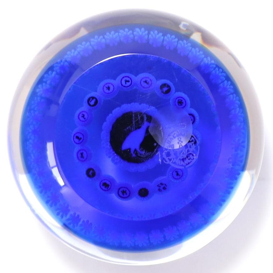 オールドバカラ 激レア 1975年 ペーパーウエイト 特大サイズ ブルー 青