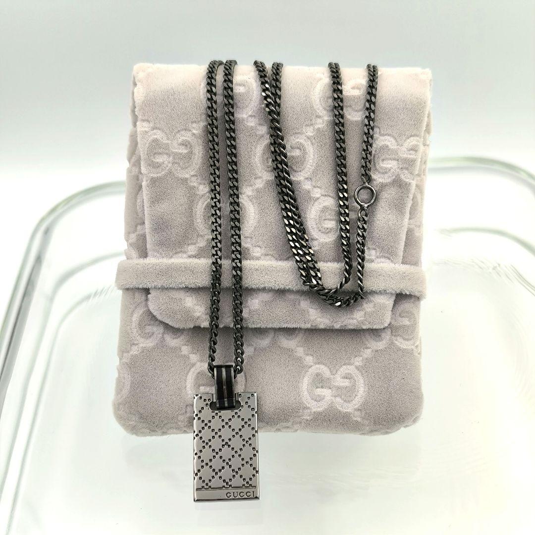 極美品✨GUCCI ディアマンテ シルバー925 プレート ネックレス グッチ