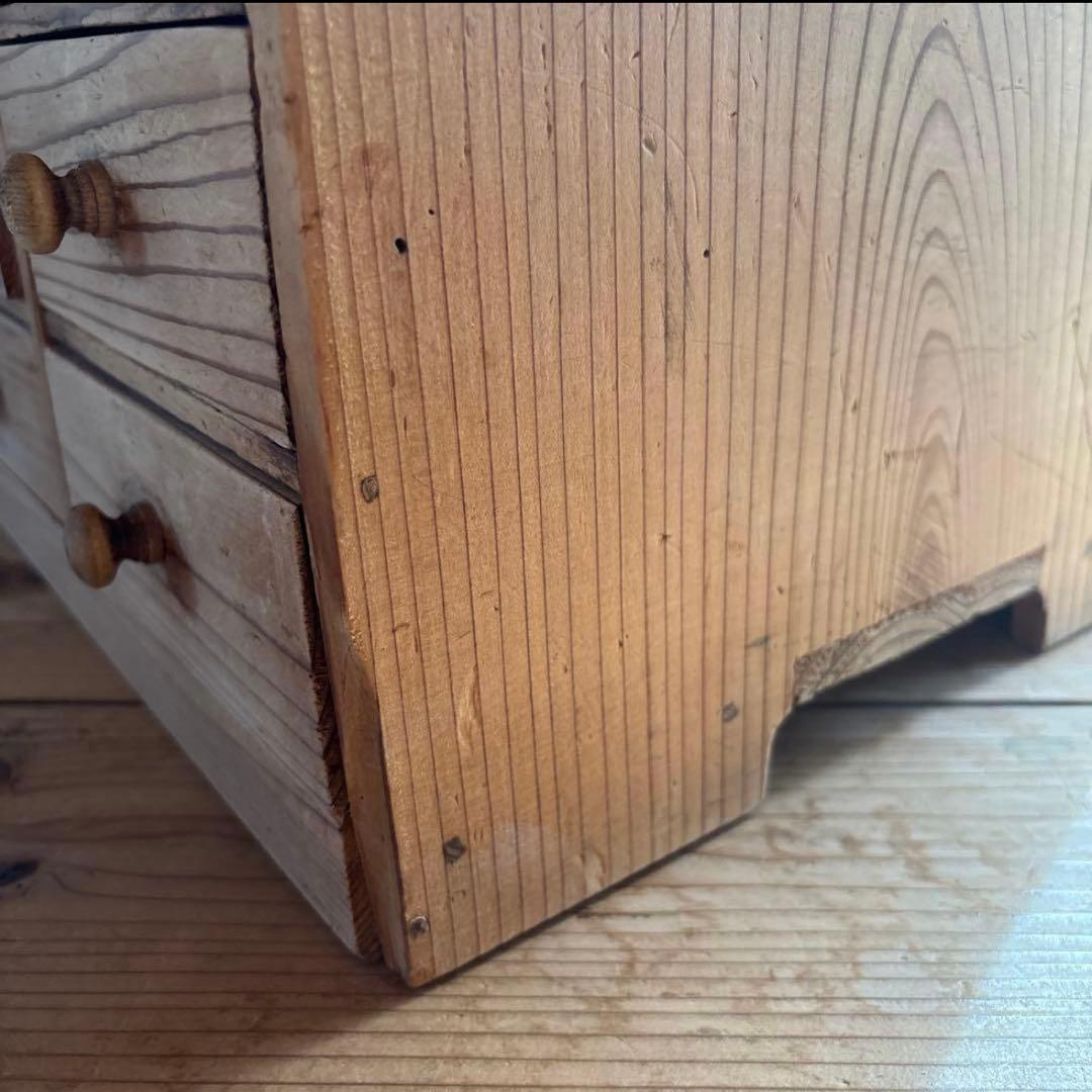 アンティーク　チェスト　整理木箱　引き出し　古家具　木製　マス目　小引き出し