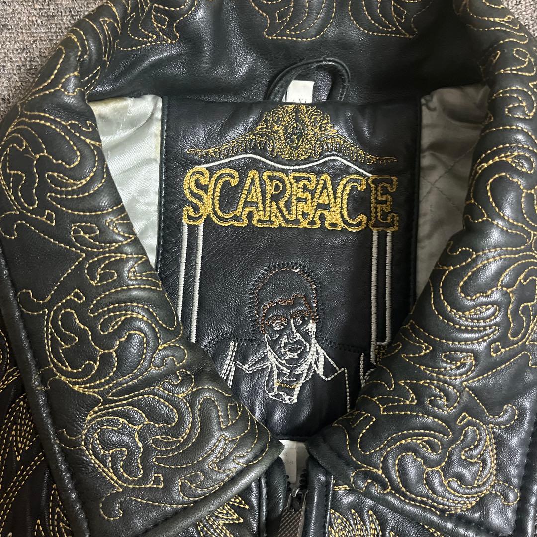SCARFACE スカーフェイス 本革 総柄 レザージャケット bboy 00s