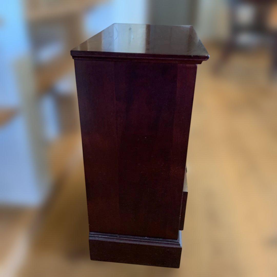 ダークブラウン木製チェスト 3引き出し