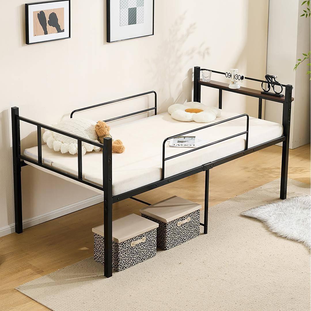 ベット シングル 宮棚 パイプベット スチール １人暮らし 単身赴任 寮シンプル